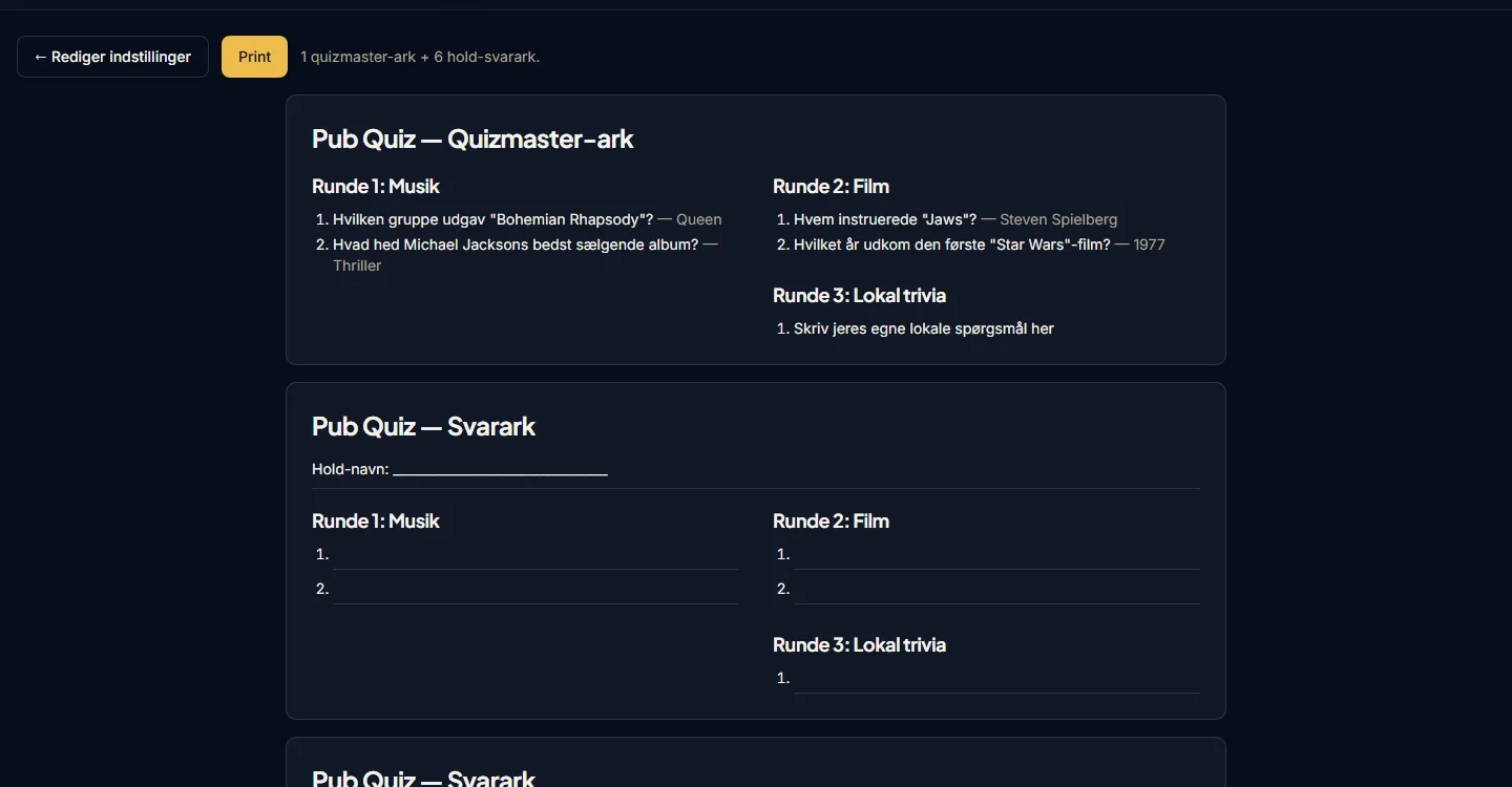 Pub Quiz